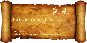 Holman Amarilla névjegykártya